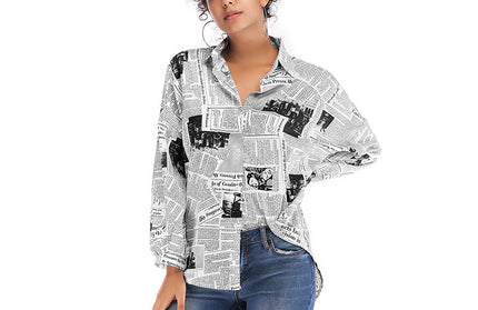 Newspaper Letter Print Shirts