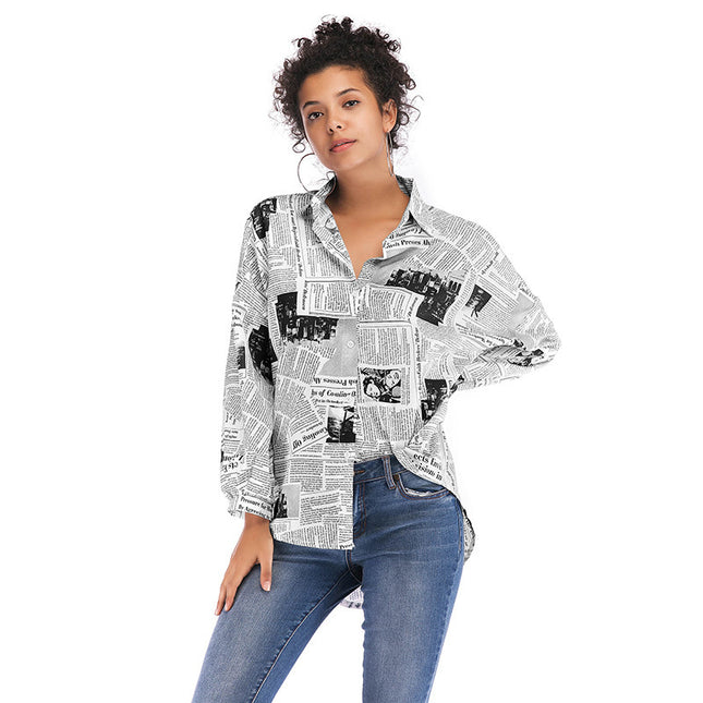 Newspaper Letter Print Shirts