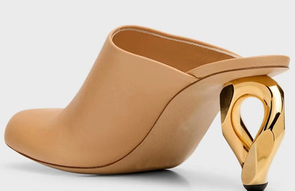 Round toe simple back empty irregular shaped one-leg lazy slippers trendy