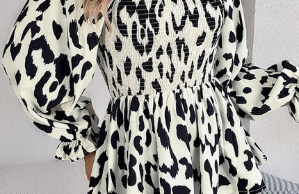 Square Neck Flounce Sleeve Blouse