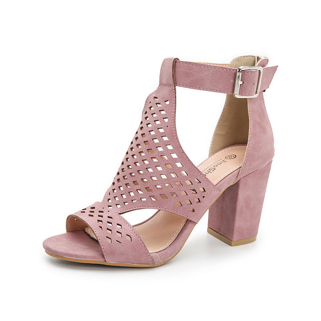 Fish Mouth Thick High Heels