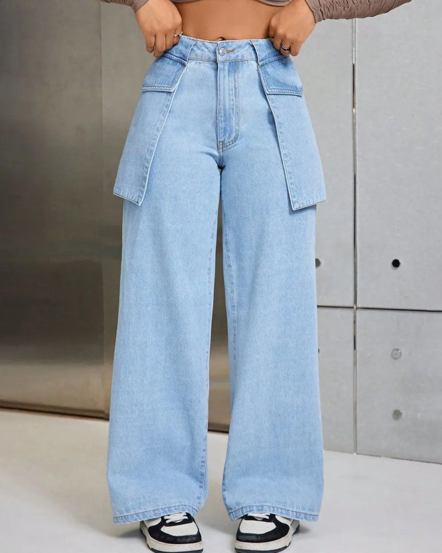 Wide Leg Jeans with Pockets