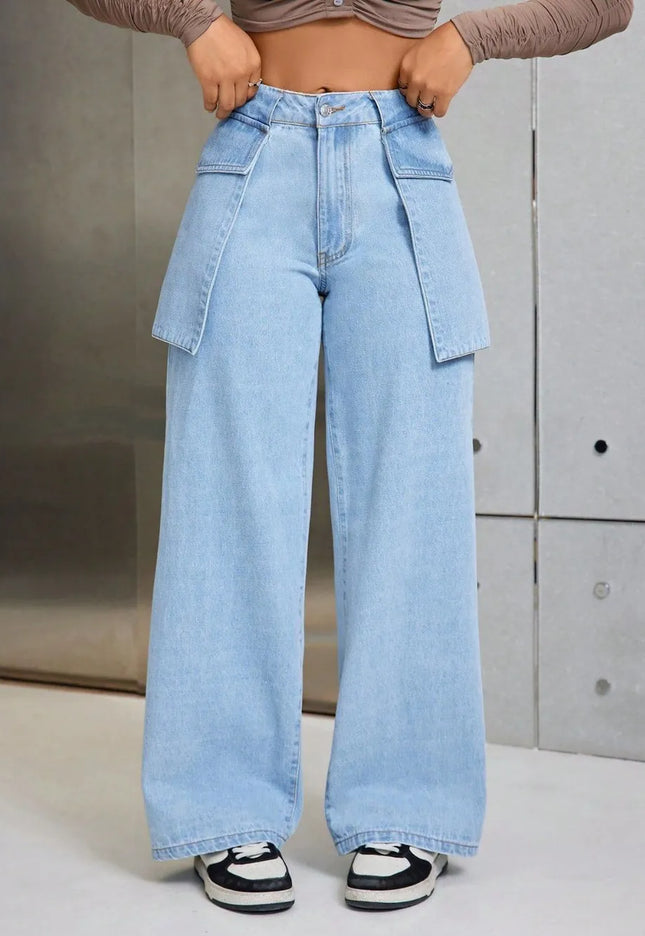 Wide Leg Jeans with Pockets