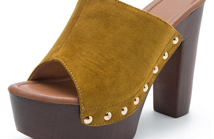 Platform Pumps Rivet Mules Shoes
