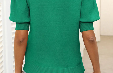 Casual Simple Bubble Sleeve Sweater