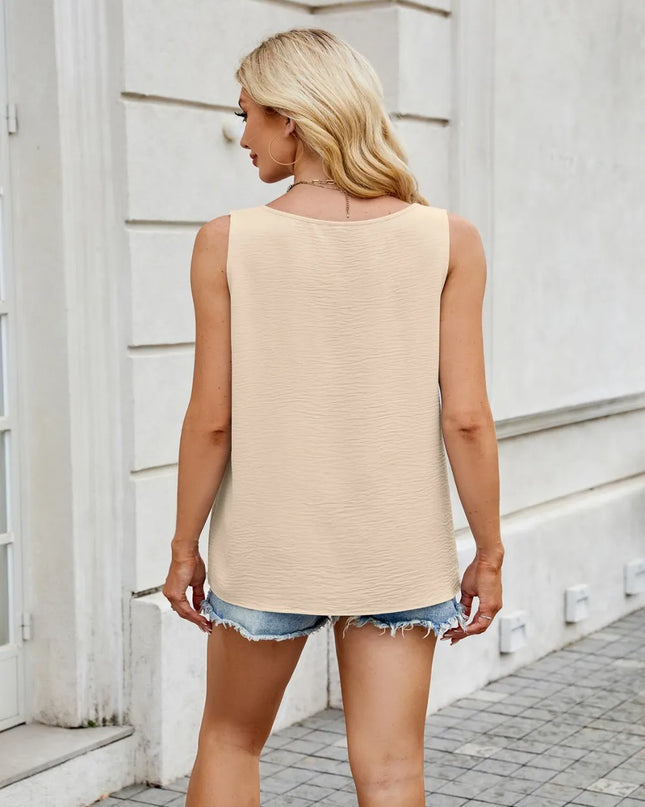 Ruched Scoop Neck Tank Top