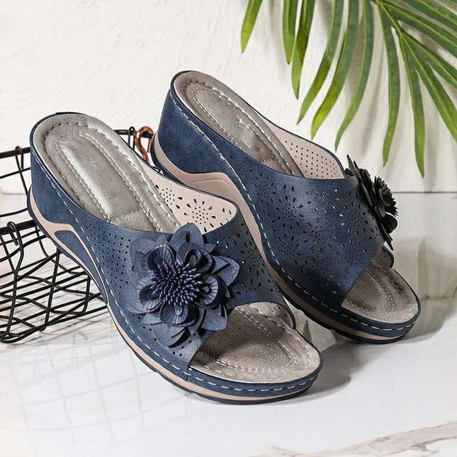 Flower Wedge Sandals