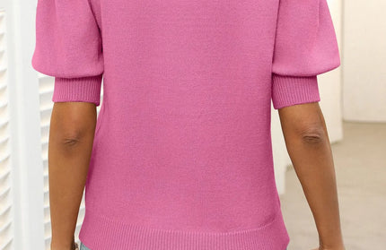 Casual Simple Bubble Sleeve Sweater