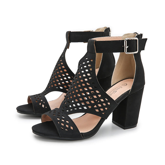 Fish Mouth Thick High Heels