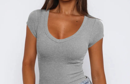 Scoop Neck Cap Sleeve T-Shirt