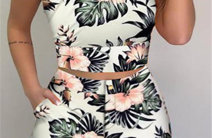 Sleeveless Print Top and Shorts Set