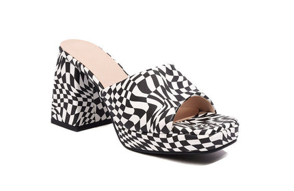 Thick Heel High Flat Sandals