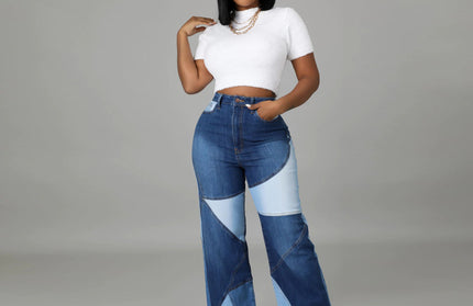 Washed Stitching Denim Jeans - Hey Love Boutique