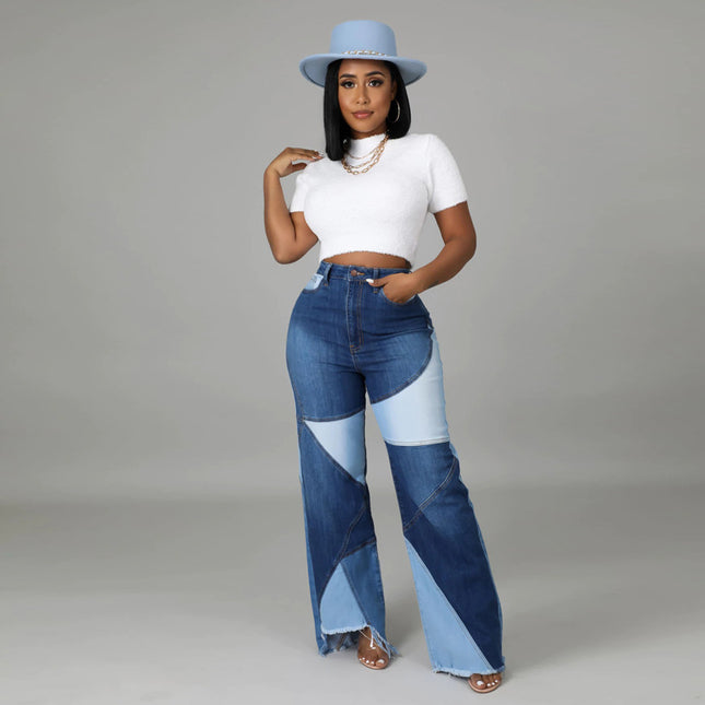 Washed Stitching Denim Jeans - Hey Love Boutique