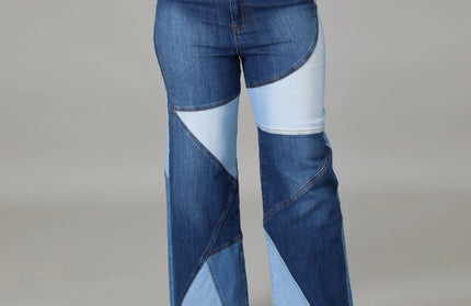 Washed Stitching Denim Jeans - Hey Love Boutique