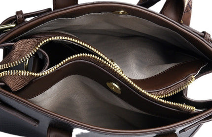 Genuine Leather Embossed Snakeskin Pattern Briefcase Bag