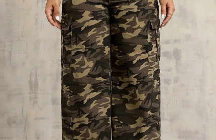 Camouflage Wide Leg Jeans