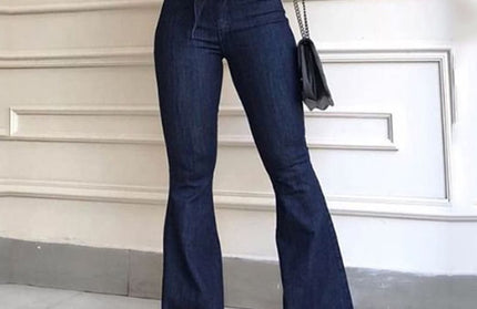 High Waist Denim Flare Jeans