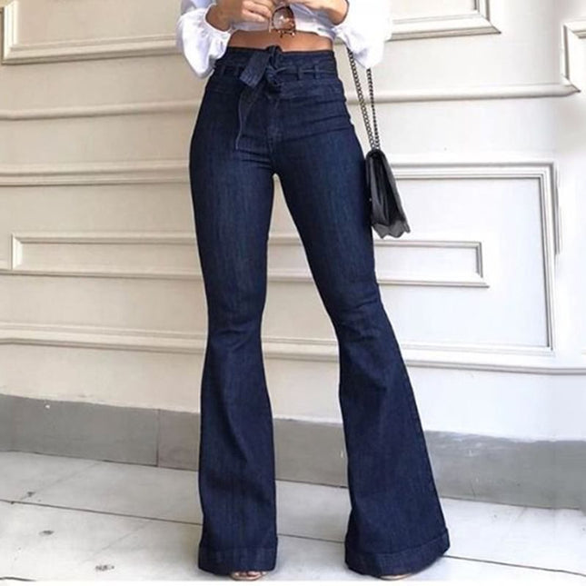 High Waist Denim Flare Jeans