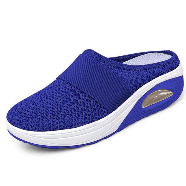 Open-Toe Chunky Heel Half Sneakers