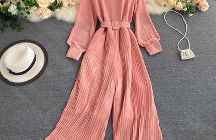 Wide Leg Long Pants Jumpsuit