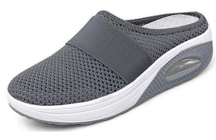 Open-Toe Chunky Heel Half Sneakers