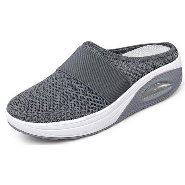 Open-Toe Chunky Heel Half Sneakers