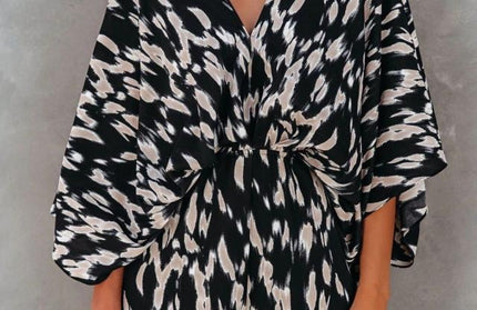 Printed Waistband Short Sleeved Jumpsuit