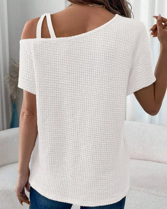 Knitted One Shoulder Sleeved Sweater