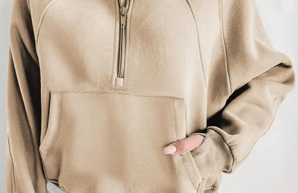 Half Zip Long Sleeve Hoodie