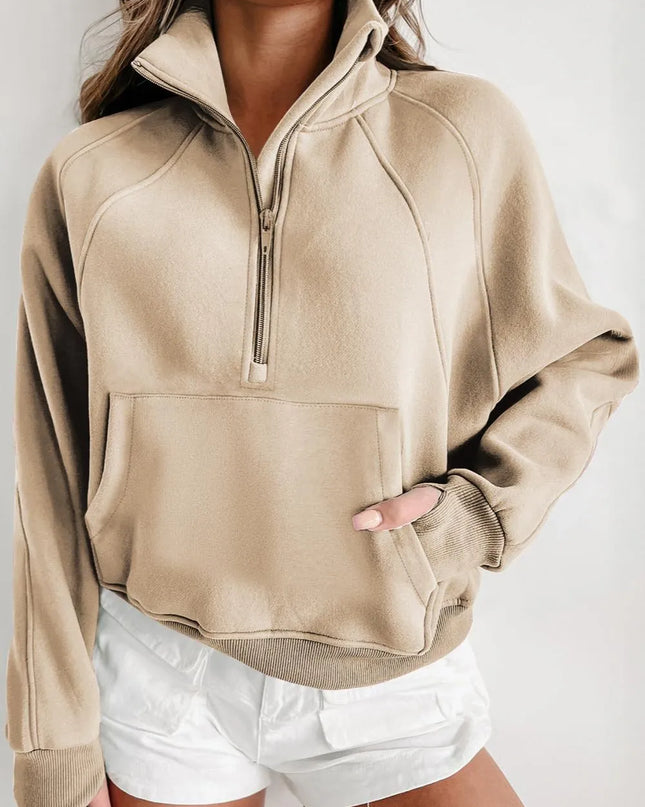 Half Zip Long Sleeve Hoodie