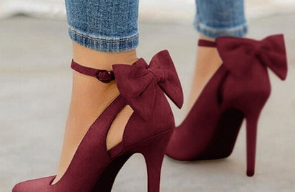 Pointed Toe Buckle Strap Butterfly Shoes
