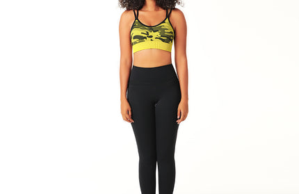 Camouflage Hip Lifting Fitness Nine Point Pants Set
