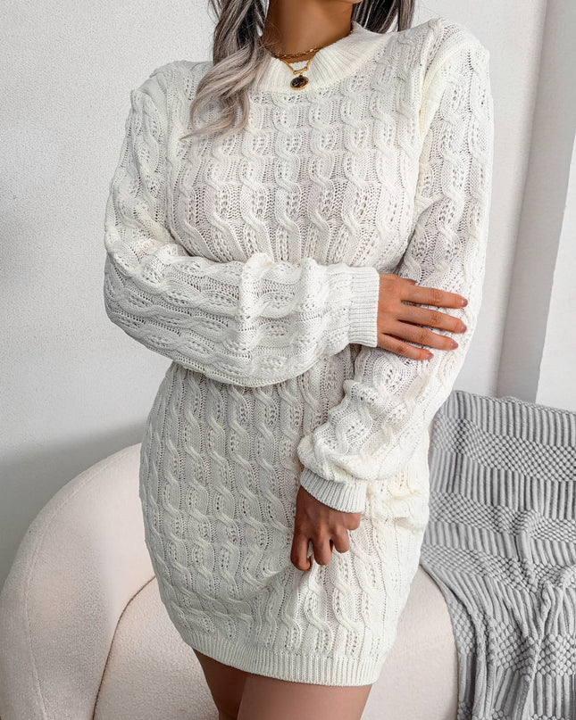 Casual Twist Waist Wrap Hip Dress