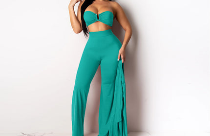 Sexy Long-Sleeved Cloak Pants Three-Piece Set