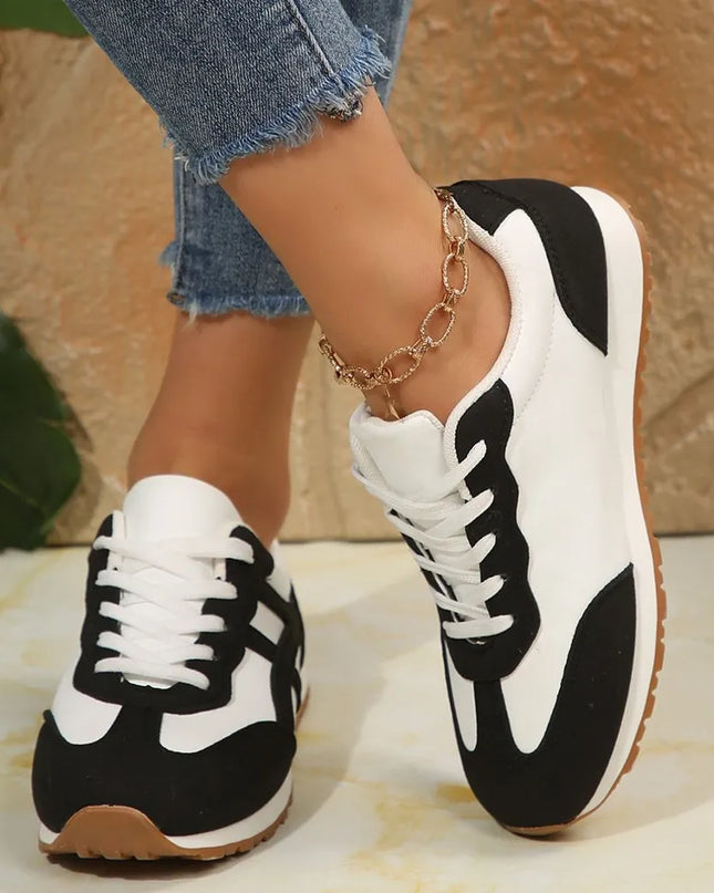 Contrast Lace Up Sneakers