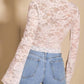 Sexy Transparent Lace Flared Long Sleeved Shirt