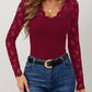 Fan Shaped Lace Slim Fit T-shirt