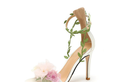 Pink Chiffon Flower Fantasy High Heels
