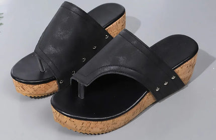 Leather Wedge Sandals
