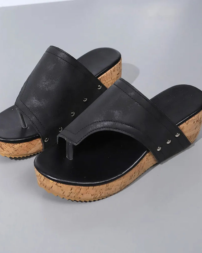 Leather Wedge Sandals
