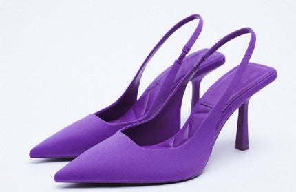 Summer Woman Heeled Sandals Female Sandals Ladies Pumps Women High Heels Slingback Black Red Green Shoes on Heels