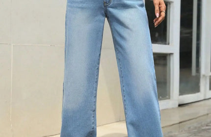 Mid Rise Wide Leg Jeans