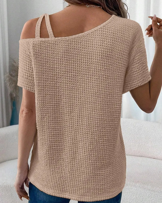 Knitted One Shoulder Sleeved Sweater