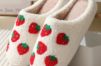 Comfortable Strawberry Cotton Slippers