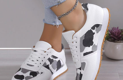 Leopard Print Lace-Up Sneakers