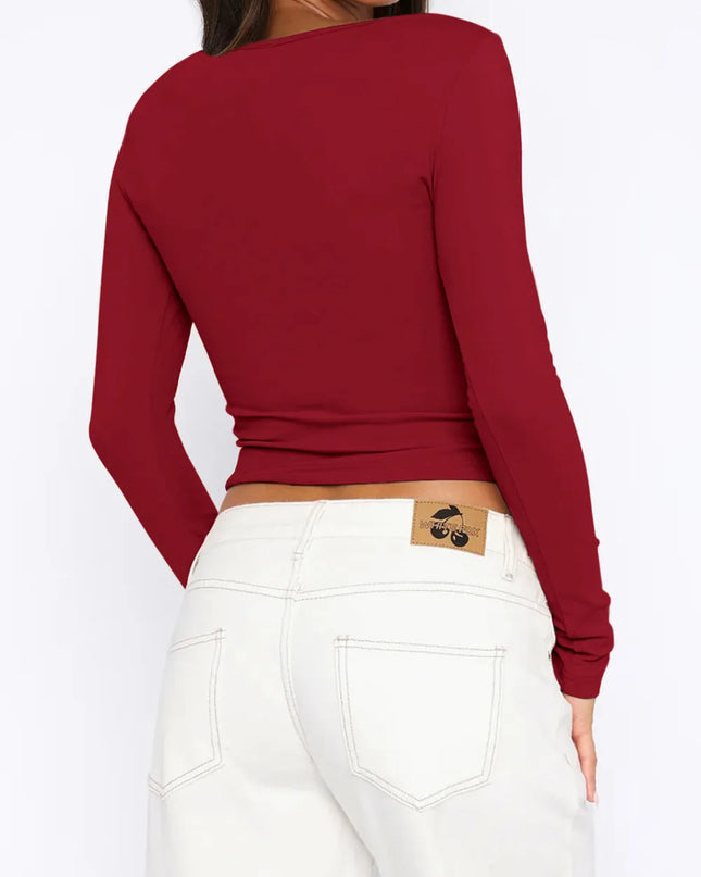 Button Down Long Sleeve Top