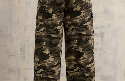 Camouflage Wide Leg Jeans