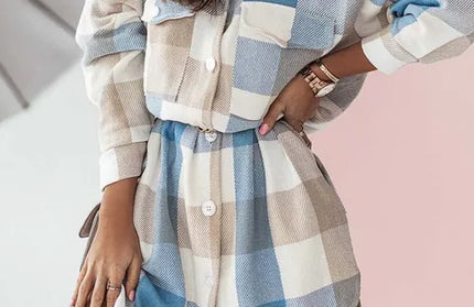Long Plaid Thick Long Coat - Hey Love Boutique
