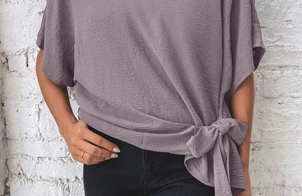 Knotted Half Sleeve Blouse